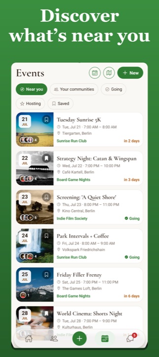 Your week at a glance